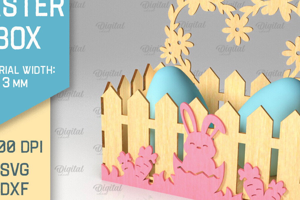 Intra απο ξύλο plywood 3mm-4mm πάχος - Πασχαλινό κουτί . 3D Πασχαλινό Καλάθι Laser Δίασταση 15x15 cm INTRAFABR-89117690