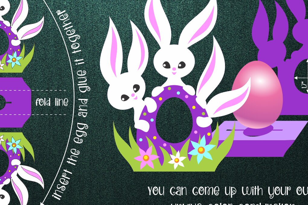 Intra απο ξύλο plywood 3mm-4mm πάχος - Πασχαλινά λαγουδάκια -Σοκολατένια αυγοθήκη  Δίασταση 30x20 cm INTRAFABR-10045097