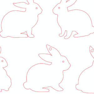 Intra απο ξύλο plywood 3mm-4mm πάχος - Πασχαλινό λαγουδάκι με λέιζερ κομμένο   Δίασταση 20x20 cm INTRAFABR-116758194