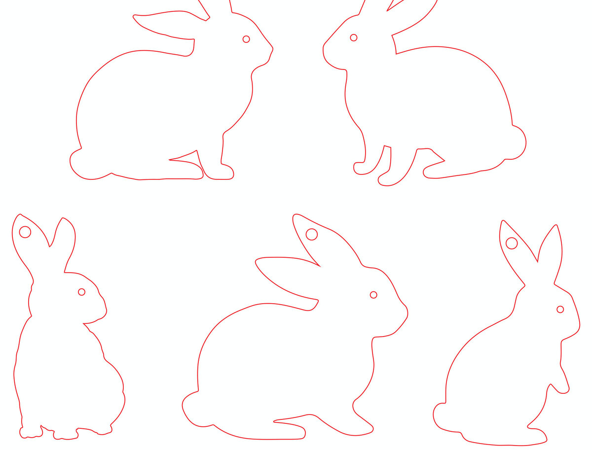 Intra απο ξύλο plywood 3mm-4mm πάχος - Πασχαλινό λαγουδάκι με λέιζερ κομμένο   Δίασταση 20x20 cm INTRAFABR-116758194