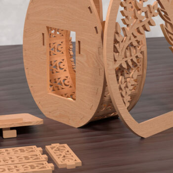 Intra απο ξύλο plywood 3mm-4mm πάχος - Πασχαλινό λαγουδάκι τρισδιάστατο φανάρι με στρώσεις Δίασταση 20x20 cm INTRAFABR-118559504 - Image 5