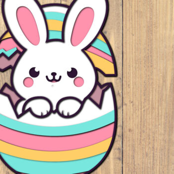 Intra απο ξύλο plywood 3mm-4mm πάχος - Easter Bunny 3d Paper Cut Laser Cut Δίασταση 1500x1500 cm INTRAFABR-117993713 - Image 1