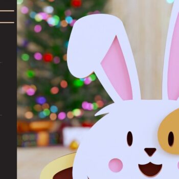 Intra απο ξύλο plywood 3mm-4mm πάχος - Easter Bunny 3D Laser Cut Crafting Δίασταση 20x25 cm INTRAFABR-93572998 - Image 1