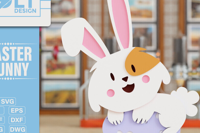 Intra απο ξύλο plywood 3mm-4mm πάχος - Easter Bunny 3D  Laser Cut Crafting Δίασταση 20x25 cm INTRAFABR-93623960