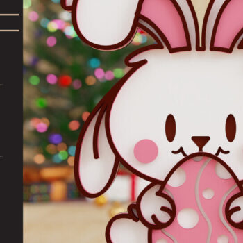 Intra απο ξύλο plywood 3mm-4mm πάχος - Easter Bunny 3D Laser Cut Crafting Δίασταση 20x25 cm INTRAFABR-93352845 - Image 1