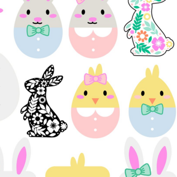 Intra απο ξύλο plywood 3mm-4mm πάχος - Πασχαλινό λαγουδάκι και Chick  Bundle Δίασταση 30x20 cm INTRAFABR-117206829 - Image 1