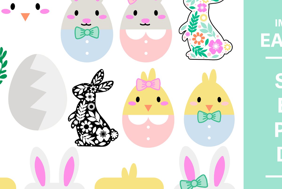 Intra απο ξύλο plywood 3mm-4mm πάχος - Πασχαλινό λαγουδάκι και Chick  Bundle Δίασταση 30x20 cm INTRAFABR-117206829