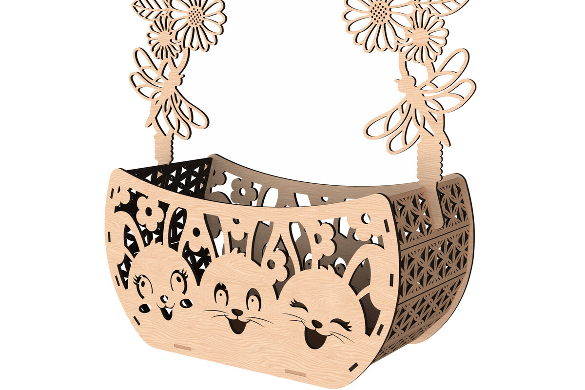 Intra απο ξύλο plywood 3mm-4mm πάχος - Πασχαλινό Μπάνι Καλάθι - Laser Cut  Δίασταση 30x20 cm INTRAFABR-116335965