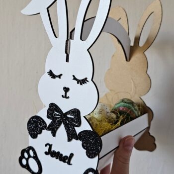 Intra απο ξύλο plywood 3mm-4mm πάχος - Πασχαλινό Μπάνι Καλάθι κοπής με λέιζερ | Δίασταση 4x4 cm INTRAFABR-119612124 - Image 8