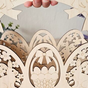 Intra απο ξύλο plywood 3mm-4mm πάχος - Πασχαλινό Μπάνι Καλάθι , Δώρο κοπής με λέιζερ Δίασταση 15x15 cm INTRAFABR-117012522 - Image 1