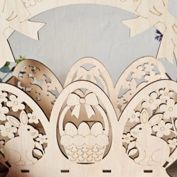 Intra απο ξύλο plywood 3mm-4mm πάχος - Πασχαλινό Μπάνι Καλάθι , Δώρο κοπής με λέιζερ Δίασταση 15x15 cm INTRAFABR-117012522 - Image 4