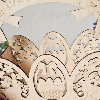 Intra απο ξύλο plywood 3mm-4mm πάχος - Πασχαλινό Μπάνι Καλάθι , Δώρο κοπής με λέιζερ Δίασταση 15x15 cm INTRAFABR-117012522 - Image 5