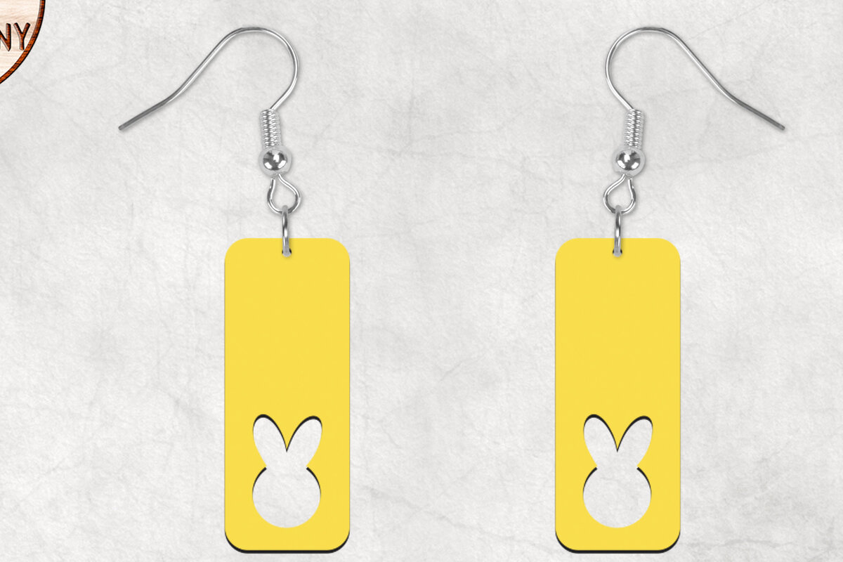 Intra απο ξύλο plywood 3mm-4mm πάχος - Πασχαλινά σκουλαρίκια Boho Bunny Δίασταση 3x3 cm INTRAFABR-28928592