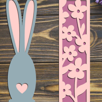 Intra απο ξύλο plywood 3mm-4mm πάχος - Easter Bunny Bookmark Layered Δίασταση 2x7 cm INTRAFABR-91376185 - Image 1