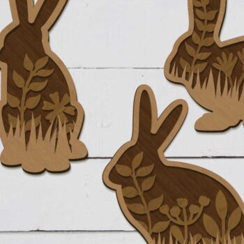 Intra απο ξύλο plywood 3mm-4mm πάχος - Πασχαλινό λαγουδάκι δέσμη, διακοσμητικό πρότυπο Δίασταση 10x6 cm INTRAFABR-90044512 - Image 1