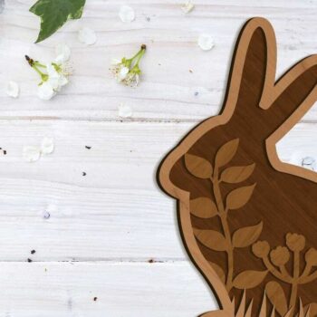 Intra απο ξύλο plywood 3mm-4mm πάχος - Πασχαλινό λαγουδάκι δέσμη, διακοσμητικό πρότυπο Δίασταση 10x6 cm INTRAFABR-90044512 - Image 2