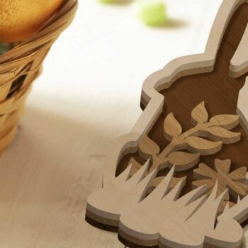 Intra απο ξύλο plywood 3mm-4mm πάχος - Πασχαλινό λαγουδάκι δέσμη, διακοσμητικό πρότυπο Δίασταση 10x6 cm INTRAFABR-90044512 - Image 6