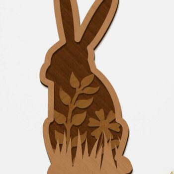 Intra απο ξύλο plywood 3mm-4mm πάχος - Πασχαλινό λαγουδάκι δέσμη, διακοσμητικό πρότυπο Δίασταση 10x6 cm INTRAFABR-90044512 - Image 7