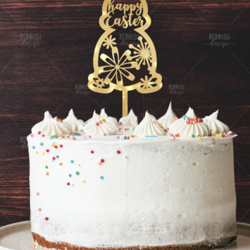 Intra απο ξύλο plywood 3mm-4mm πάχος - Πάσχα Μπάνι Κέικ Topper  Δίασταση 15x15 cm INTRAFABR-118740849 - Image 1