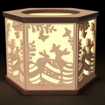 Intra απο ξύλο plywood 3mm-4mm πάχος - Κηροπήγιο Πασχαλινό Λαγουδάκι  Δίασταση 6x6 cm INTRAFABR-116459161 - Image 1