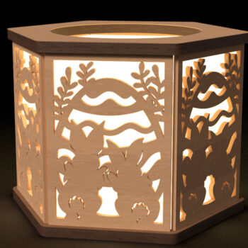 Intra απο ξύλο plywood 3mm-4mm πάχος - Κηροπήγιο Πασχαλινό Λαγουδάκι  Δίασταση 30x20 cm INTRAFABR-115911462 - Image 1