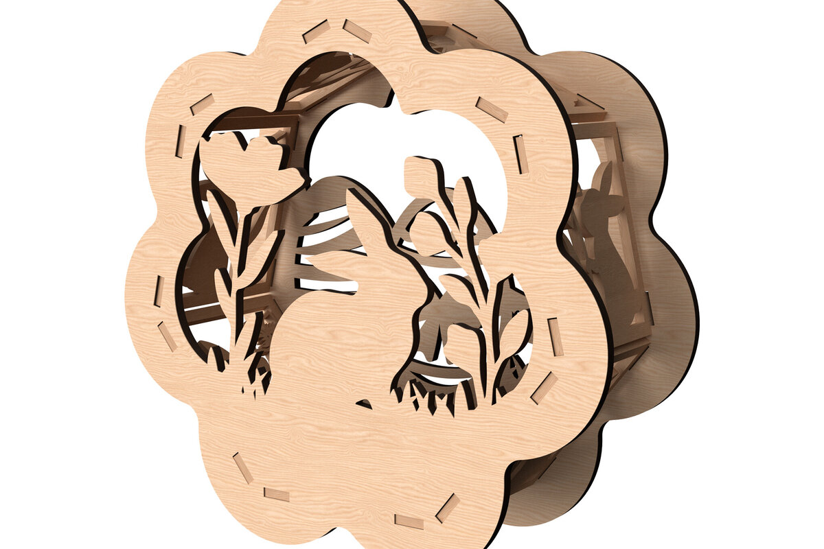 Intra απο ξύλο plywood 3mm-4mm πάχος - Λαμπροθήκη Πασχαλινό Λαγουδάκι  Δίασταση 30x20 cm INTRAFABR-114142606