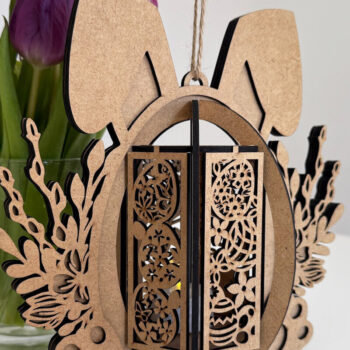 Intra απο ξύλο plywood 3mm-4mm πάχος - Κηροπήγιο Πασχαλινό Λαγουδάκι Δίασταση 3x8 cm INTRAFABR-118761044 - Image 3