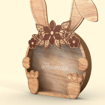 Intra απο ξύλο plywood 3mm-4mm πάχος - Πρότυπο κουτιού καραμελών για το Πάσχα λαγουδάκι Δίασταση 7x10 cm INTRAFABR-115533236 - Image 2