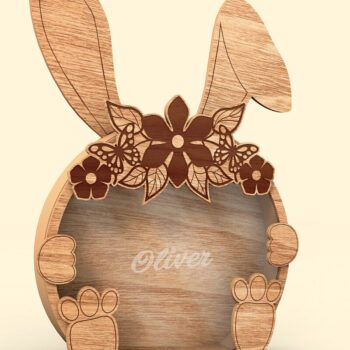 Intra απο ξύλο plywood 3mm-4mm πάχος - Πρότυπο κουτιού καραμελών για το Πάσχα λαγουδάκι Δίασταση 7x10 cm INTRAFABR-115533236 - Image 3