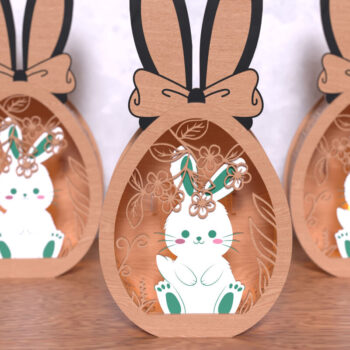 Intra απο ξύλο plywood 3mm-4mm πάχος - Πασχαλινό λαγουδάκι διακοσμητικό κουτί Laser cut Δίασταση 15x15 cm INTRAFABR-118423152 - Image 1