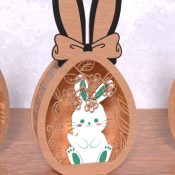 Intra απο ξύλο plywood 3mm-4mm πάχος - Πασχαλινό λαγουδάκι διακοσμητικό κουτί Laser cut Δίασταση 15x15 cm INTRAFABR-118423152 - Image 2