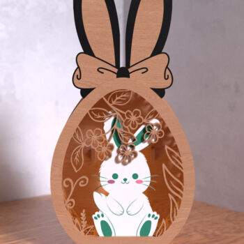 Intra απο ξύλο plywood 3mm-4mm πάχος - Πασχαλινό λαγουδάκι διακοσμητικό κουτί Laser cut Δίασταση 15x15 cm INTRAFABR-118423152 - Image 5