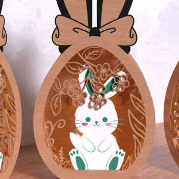 Intra απο ξύλο plywood 3mm-4mm πάχος - Πασχαλινό λαγουδάκι διακοσμητικό κουτί Laser cut Δίασταση 15x15 cm INTRAFABR-118423152 - Image 6