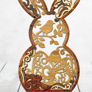 Intra απο ξύλο plywood 3mm-4mm πάχος - Πασχαλινό λαγουδάκι διακόσμηση, κομμένο πρότυπο Δίασταση 9x7 cm INTRAFABR-87435118