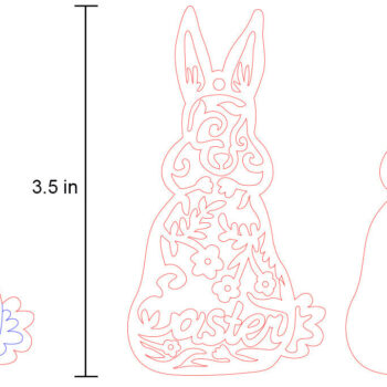 Intra απο ξύλο plywood 3mm-4mm πάχος - Easter Bunny DIY Laser  Δίασταση 15x15 cm INTRAFABR-62961964 - Image 3