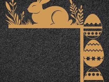 Intra απο ξύλο plywood 3mm-4mm πάχος - Πασχαλινό λαγουδάκι γωνιακή πόρτα με λέιζερ Δίασταση 15x15 cm INTRAFABR-114084370 - Image 4