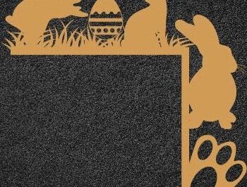 Intra απο ξύλο plywood 3mm-4mm πάχος - Πασχαλινό λαγουδάκι γωνιακή πόρτα με λέιζερ Δίασταση 15x15 cm INTRAFABR-114084370 - Image 6