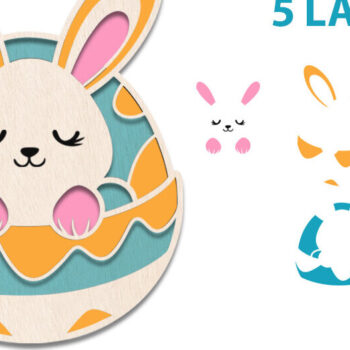 Intra απο ξύλο plywood 3mm-4mm πάχος - Easter Bunny Door , Ξύλινη στρογγυλή πινακίδα Δίασταση 15x15 cm INTRAFABR-117547902 - Image 3