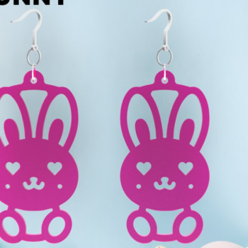 Intra απο ξύλο plywood 3mm-4mm πάχος - Πασχαλινό λαγουδάκι | Σκουλαρίκια | Πάσχα | Λέιζερ Δίασταση 3x3 cm INTRAFABR-93962173 - Image 1