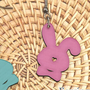 Intra απο ξύλο plywood 3mm-4mm πάχος - Πασχαλινά σκουλαρίκια λαγουδάκι με λέιζερ. Δίασταση 3x3 cm INTRAFABR-114638819