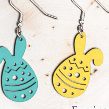 Intra απο ξύλο plywood 3mm-4mm πάχος - Πασχαλινά σκουλαρίκια λαγουδάκι με λέιζερ. Δίασταση 3x3 cm INTRAFABR-114703737 - Image 1