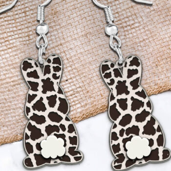 Intra απο ξύλο plywood 3mm-4mm πάχος - Πασχαλινά σκουλαρίκια λαγουδάκι με λέιζερ. Δίασταση 3x3 cm INTRAFABR-111835199 - Image 1