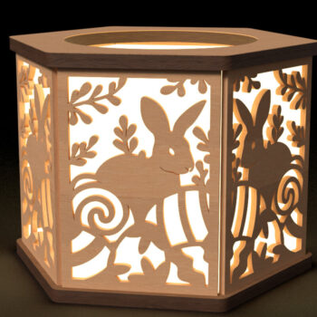 Intra απο ξύλο plywood 3mm-4mm πάχος - Κηροπήγιο Πασχαλινό Λαγουδάκι & Αυγό Δίασταση 30x20 cm INTRAFABR-115911826 - Image 1