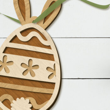 Intra απο ξύλο plywood 3mm-4mm πάχος - Διακόσμηση πασχαλινών αυγών με λαγουδάκι, κομμένο  Δίασταση 4x5 cm INTRAFABR-89616819 - Image 2