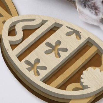 Intra απο ξύλο plywood 3mm-4mm πάχος - Διακόσμηση πασχαλινών αυγών με λαγουδάκι, κομμένο  Δίασταση 4x5 cm INTRAFABR-89616819 - Image 3