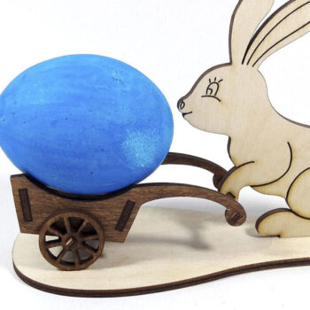 Intra απο ξύλο plywood 3mm-4mm πάχος - Πασχαλινή αυγοθήκη για λαγουδάκι.  κοπής με λέιζερ. Δίασταση 13x9 cm INTRAFABR-93225447 - Image 2