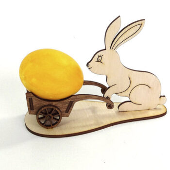 Intra απο ξύλο plywood 3mm-4mm πάχος - Πασχαλινή αυγοθήκη για λαγουδάκι.  κοπής με λέιζερ. Δίασταση 13x9 cm INTRAFABR-93225447 - Image 3