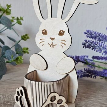 Intra απο ξύλο plywood 3mm-4mm πάχος - Πασχαλινή θήκη αυγών για λαγουδάκι ,  Δίασταση 4x4 cm INTRAFABR-116833829 - Image 1