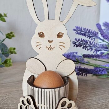 Intra απο ξύλο plywood 3mm-4mm πάχος - Πασχαλινή θήκη αυγών για λαγουδάκι ,  Δίασταση 4x4 cm INTRAFABR-116833829 - Image 2