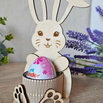 Intra απο ξύλο plywood 3mm-4mm πάχος - Πασχαλινή θήκη αυγών για λαγουδάκι ,  Δίασταση 4x4 cm INTRAFABR-116833829 - Image 3